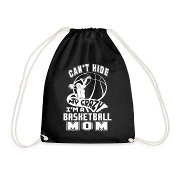 Basketball I'm A Crazy Basketball Mom - Drawstring Bag - black - Front