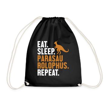 Eat Sleep Parasaurolophus Repeat Dinosaur - Drawstring Bag - black - Front