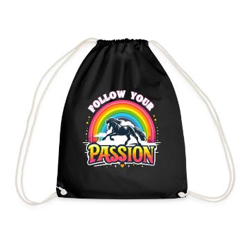 Follow Your Passion Horse Rider - Drawstring Bag - black - Front