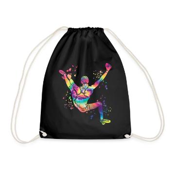 Boulderer Colorsplash Boulder Bouldering - Drawstring Bag - black - Front