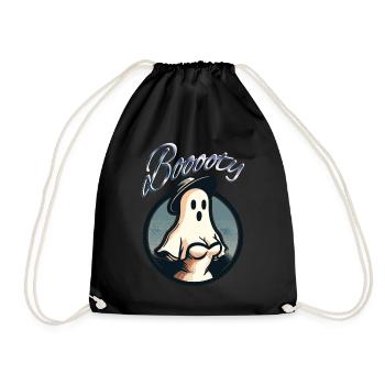 Funny Halloween Booty Ghost Motif - Drawstring Bag - black - Front