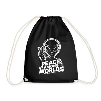Alien peace among worlds - Drawstring Bag - black - Front