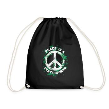 Peace is a state of mind - Drawstring Bag - black - Front