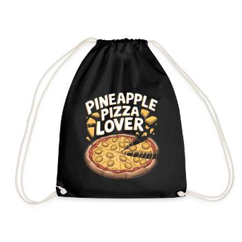 Pineapple pizza lover - Drawstring Bag - black - Front