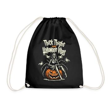 Lustiges Halloween Mit Dickem Oberschenkel - Turnbeutel - Schwarz - Vorne