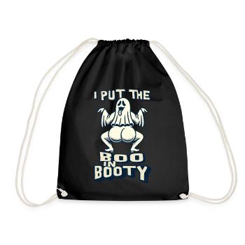 lustiger Gespenster Spruch i put the boo in booty - Turnbeutel - Schwarz - Vorne
