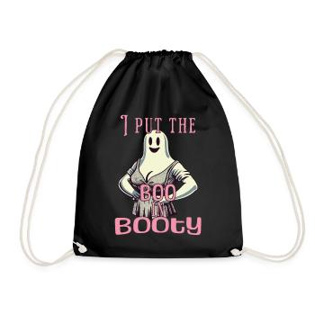 drôle rétro ghost design boo en butin disant - Sac de sport léger - noir - Devant