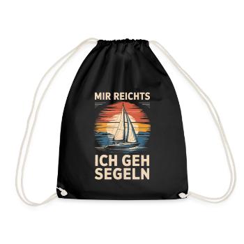 Mir Reichts Ich Geh Segeln Retro Segelboot Segler - Turnbeutel - Schwarz - Vorne