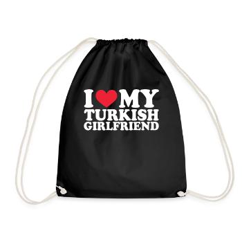 Turkish Girlfriend Girlfriend Relationship Couple - Drawstring Bag - black - Front