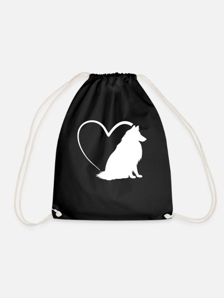 Rough Collie Lover Rough Collie Heart Rough Collie - Drawstring Bag - black