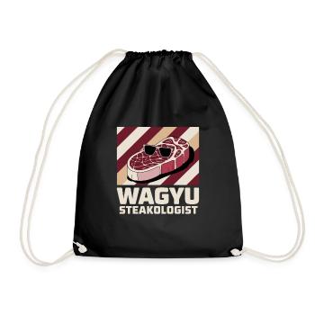 Wagyu Steak - Drawstring Bag - black - Front