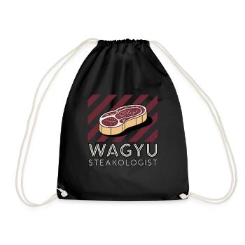 Wagyu Steak - Drawstring Bag - black - Front