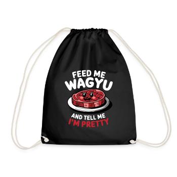 Wagyu Steak - Drawstring Bag - black - Front
