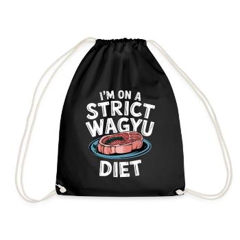 Wagyu Steak - Drawstring Bag - black - Front