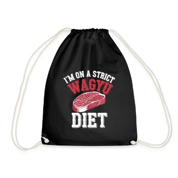 Wagyu Steak - Drawstring Bag - black - Front