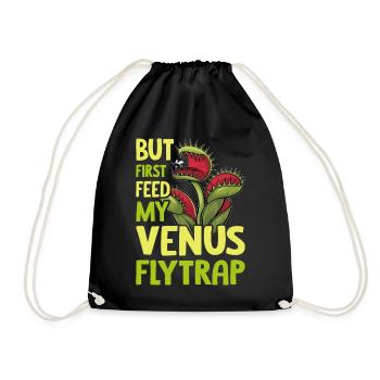 Venusfliegenfalle Karnivore Pflanze Design - Turnbeutel - Schwarz - Vorne