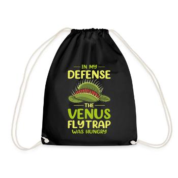 Venusfliegenfalle Karnivore Pflanze Design - Turnbeutel - Schwarz - Vorne