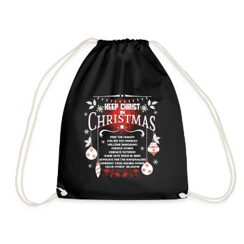 Christmas Keep Christ In Christmas - Drawstring Bag - black - Front