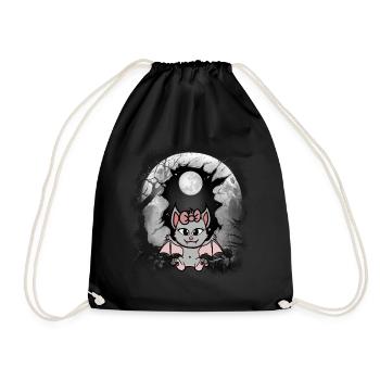 Halloween Bat Bats Kids Child - Drawstring Bag - black - Front
