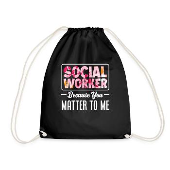 Social worker because you are important to me - Drawstring Bag - black - Front