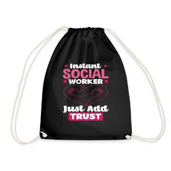 Instant Social Worker Easy Trust - Drawstring Bag - black - Front