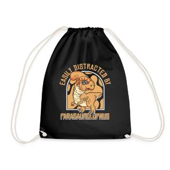 Easily Distracted By Parasaurolophus Lover - Drawstring Bag - black - Front