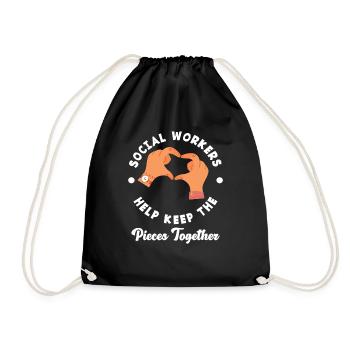 Social workers help keep the pieces together - Drawstring Bag - black - Front