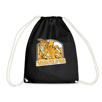 Parasaurolophini Hadrosauridae Dinosaur - Drawstring Bag - black - Front