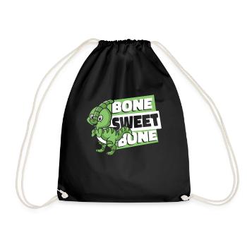 Bone Sweet Bone Parasaurolophini Dinosaur - Drawstring Bag - black - Front