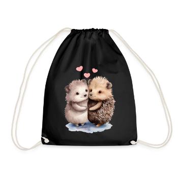 Liebenswerter Igel Adorable Hedgehog - Turnbeutel - Schwarz - Vorne