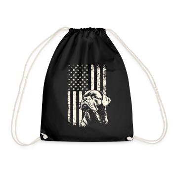 Rottweiler Patriotismus – 4. Juli und Veterans Day - Turnbeutel - Schwarz - Vorne