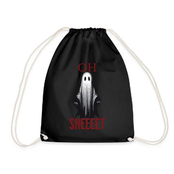 Halloween Oh Sheet Gespenst Lustig - Turnbeutel - Schwarz - Vorne