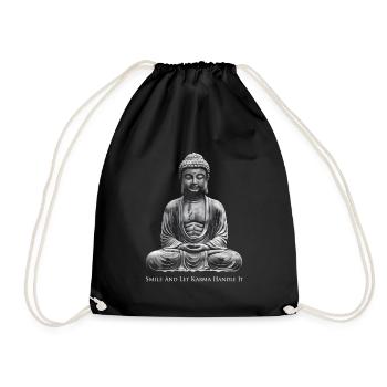 Bouddha Souriez et laissez le karma s’en occuper, méditez - Sac de sport léger - noir - Devant