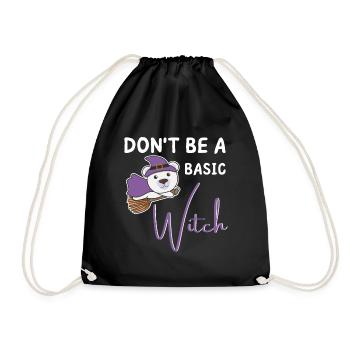 Eisbär Halloween Hexe Hexen don't be a basic witch - Turnbeutel - Schwarz - Vorne