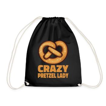 Bretzel Brezeln Bäcker Backwaren - Turnbeutel - Schwarz - Vorne
