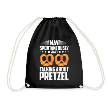 Bretzel Brezeln Bäcker Backwaren - Turnbeutel - Schwarz - Vorne