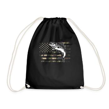 Walleye camo American flag - Turnbeutel - Schwarz - Vorne