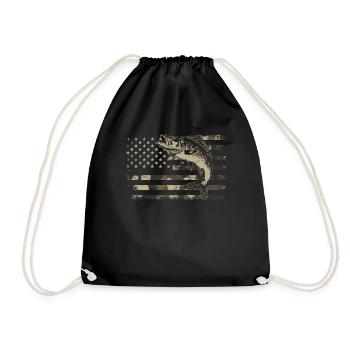 Walleye camo American flag - Turnbeutel - Schwarz - Vorne