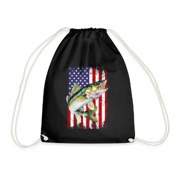 Walleye camo American flag - Turnbeutel - Schwarz - Vorne