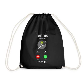 Drôle de joueur de tennis raquette téléphone - Sac de sport léger - noir - Devant