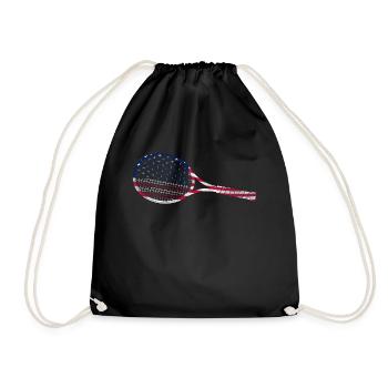 Raquette de joueur de tennis drôle - Sac de sport léger - noir - Devant