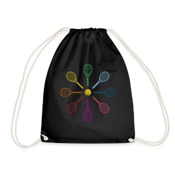 Drôle de joueur de tennis Raquette Tennis - Sac de sport léger - noir - Devant