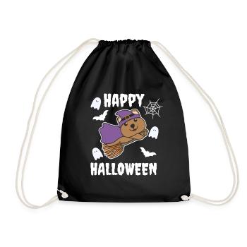 Quokka Happy Halloween Witch Enfants Costume de Sorcière - Sac de sport léger - noir - Devant