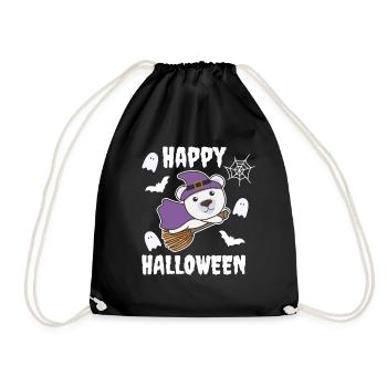 Ours polaire Happy Halloween Sorcière Enfants Costume de Sorcière - Sac de sport léger - noir - Devant