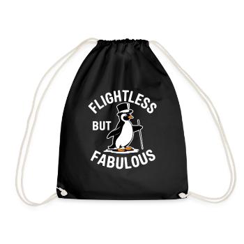 Flightless But Fabulous Penguin Adventure - Drawstring Bag - black - Front