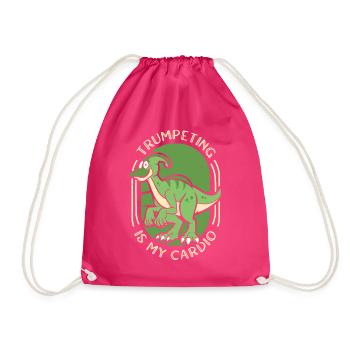 Trumpeting Is My Cardio Hadrosauridae Lover - Drawstring Bag - fuchsia - Front