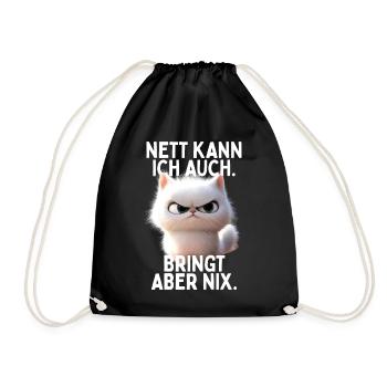 Nice I can also bring but no office cats - Drawstring Bag - black - Front