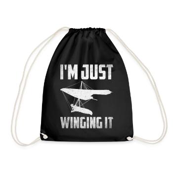 Hang gliding Paragliding hang gliding - Drawstring Bag - black - Front