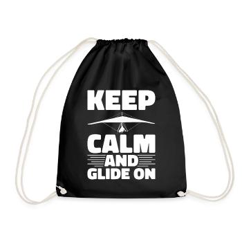 Hang gliding Paragliding hang gliding - Drawstring Bag - black - Front