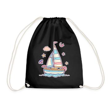 Look de bande dessinée de voile - Sac de sport léger - noir - Devant